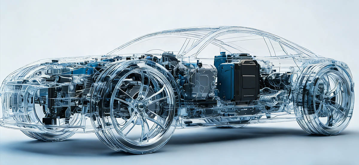 Componentes automotivos para veículos a combustível e elétricos